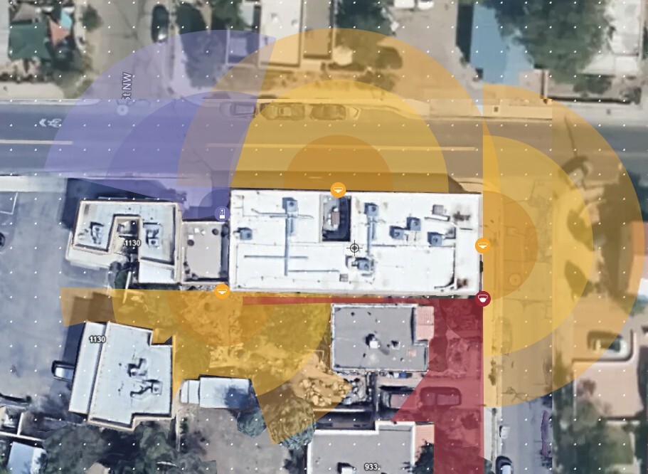 Multiple security cameras for Albuquerque business installed by Wired